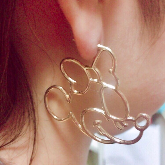 Disney Minnie Mouse Gold Hoop Earrings - Picture 3 of 4